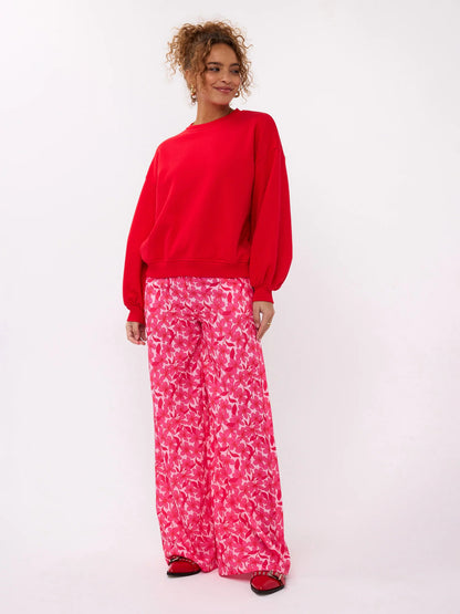 Ydence | Sweater Floral | Red/Pink