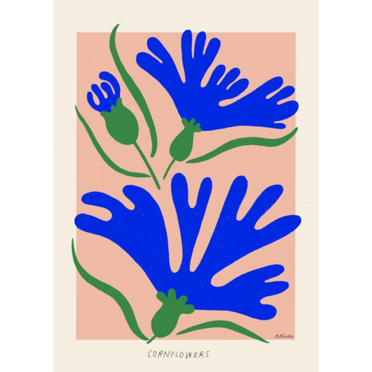 Poster - Cornflowers 30x40cm